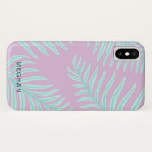 monogram tropische pastelfoliën Case-Mate iPhone case (Achterkant (horizontaal))