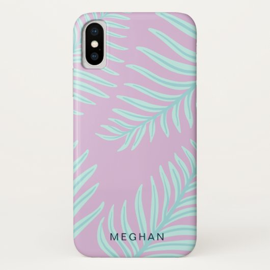 monogram tropische pastelfoliën Case-Mate iPhone case (Achterkant)
