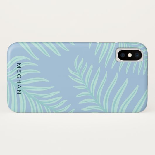 monogram tropische pastelfoliën Case-Mate iPhone case (Achterkant (horizontaal))