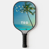Monogram Tropische stralen met palmpalmen Pickleball Paddle (Voorkant)