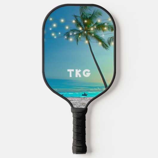 Monogram Tropische stralen met palmpalmen Pickleball Paddle (Voorkant)