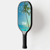 Monogram Tropische stralen met palmpalmen Pickleball Paddle (Links)