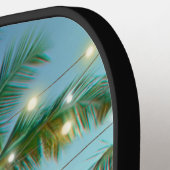 Monogram Tropische stralen met palmpalmen Pickleball Paddle (Links Detail)