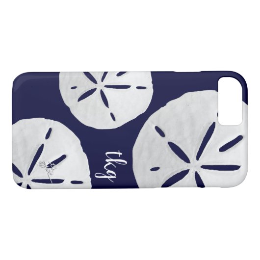 Monogram Tropische strand marine witte zanddolars Case-Mate iPhone Case (Achterkant (Horizontaal))