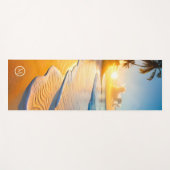 Monogram Tropische Strandgolven Zonsondergang Yogamat (Voorkant (horizontaal))