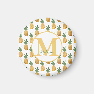 Monogram tropische Waterverf ananas Magneet
