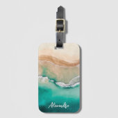 Monogram tropische Waterverf Bagagelabel (Voorkant (verticaal))