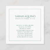 Monogram tropische Waterverf palmbladeren botanisc Vierkante Visitekaartje (Achterkant)