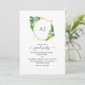 Monogram Tropische Zomer Strand Afstuderen Kaart (Staand voorkant)