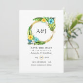 Monogram Tropische Zomer Strand Save The Date (Staand voorkant)