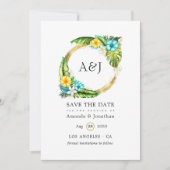 Monogram Tropische zomerbak Save The Date (Voorkant)