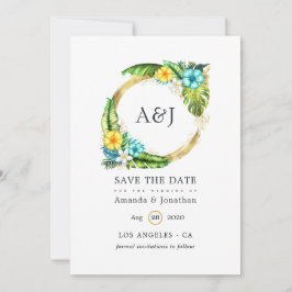 Monogram Tropische zomerbak Save The Date