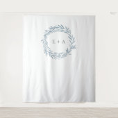 Monogram trouw achtergrond, foto prop, fotobooth wandkleed (Voorkant)