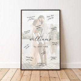 Monogram Trouw Handtekening Gastboek Poster