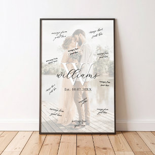 Monogram Trouw Handtekening Gastboek Poster