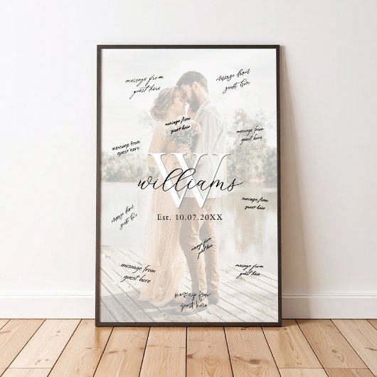 Monogram Trouw Handtekening Gastboek Poster