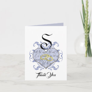Monogram Trouwbelofte Hart Bedankt