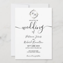 Monogram Trouwbloemen Moderne Calligrafie