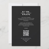 Monogram Trouwdag Modern Eenvoudig Zwart Save The Date (Achterkant)