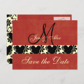 Monogram Trouwen Save the Date Kaarten (Voorkant / Achterkant)