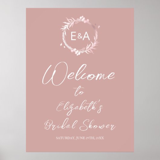 Monogram Trouwfeest Welkomstbord Poster (Voorkant)