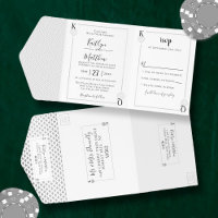 Monogram Trouwkaart Echt Folie Gestempeld
