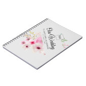 Monogram Trouwkoppel Roze Bloem Notitieboek (Linkerzijde)