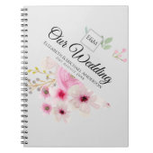 Monogram Trouwkoppel Roze Bloem Notitieboek (Voorkant)