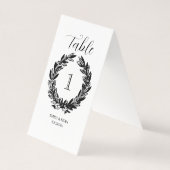 Monogram Trouwkrans Illustratie Tafelnummer (Achterkant)