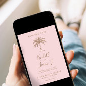 Monogram Trouwlogo Palmboom Save The Date