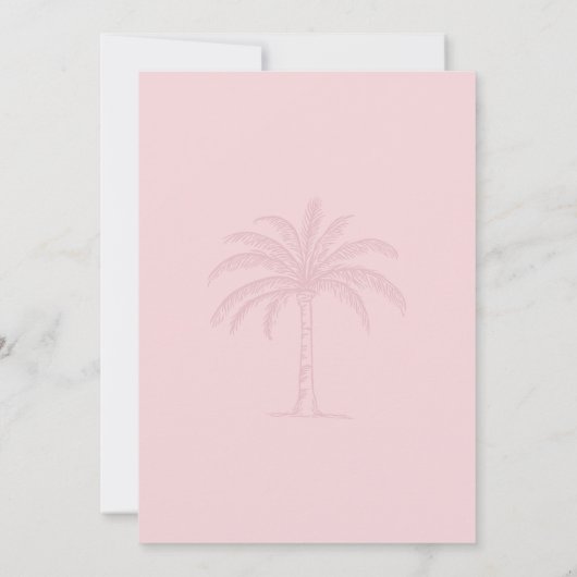 Monogram Trouwlogo Palmboom Save the Date Kaart (Achterkant)