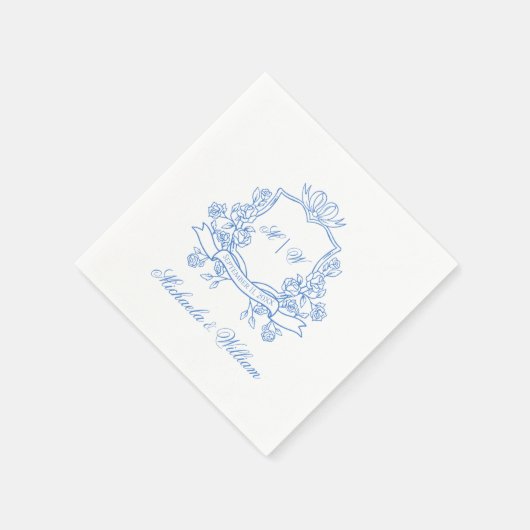  Monogram Trouwpapier Servet (Hoek)
