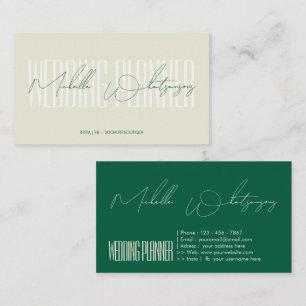 Monogram TROUWPLANNER modern lettertype Visitekaartje