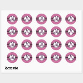 Monogram Trouwranden Pruim Ronde Sticker (Vel)