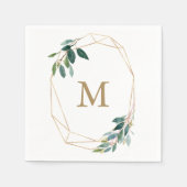 Monogram Trouwservet Gold Greenery Servet (Voorkant)