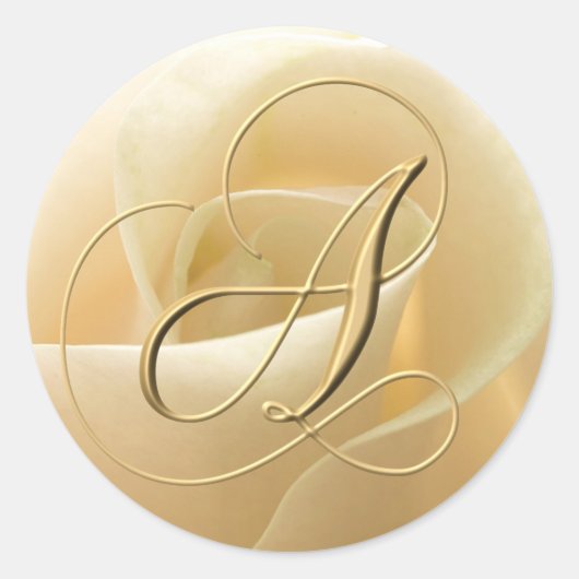 Monogram trouwstickers - letter A Ronde Sticker (Voorkant)