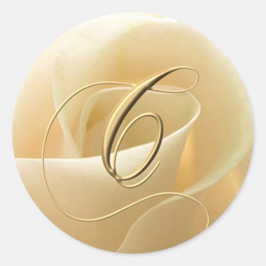 Monogram trouwstickers - letter C Ronde Sticker (Voorkant)