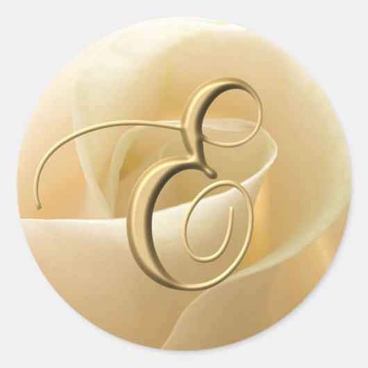 Monogram trouwstickers - letter E Ronde Sticker (Voorkant)