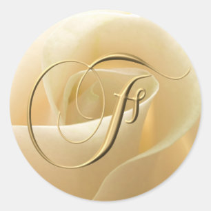 Monogram trouwstickers - letter F Ronde Sticker