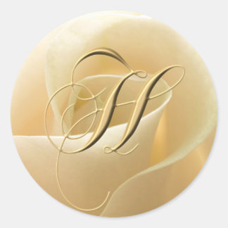 Monogram trouwstickers - letter H Ronde Sticker