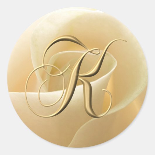 Monogram trouwstickers - letter K Ronde Sticker (Voorkant)