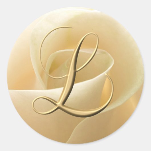 Monogram trouwstickers - letter L Ronde Sticker (Voorkant)