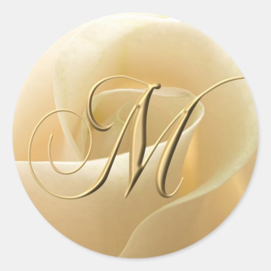 Monogram trouwstickers - letter M Ronde Sticker (Voorkant)