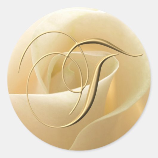 Monogram trouwstickers - letter T Ronde Sticker (Voorkant)