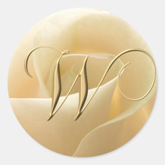 Monogram trouwstickers - letter W Ronde Sticker (Voorkant)