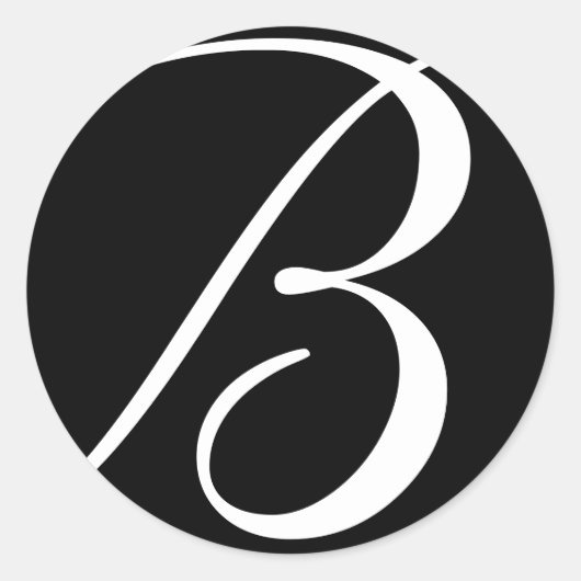 Monogram trouwstickers ronde sticker (Voorkant)