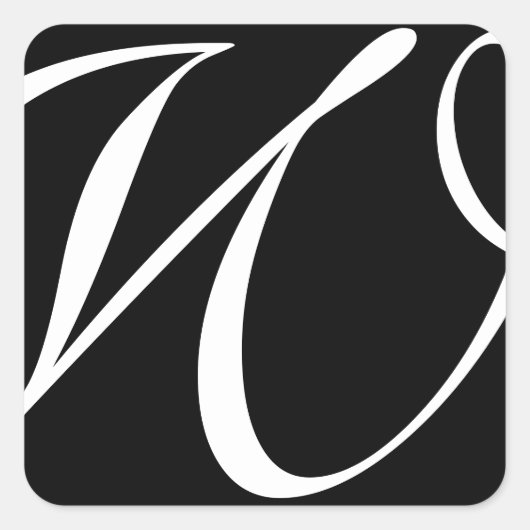 Monogram trouwstickers vierkante sticker (Voorkant)