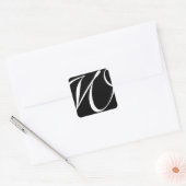 Monogram trouwstickers vierkante sticker (Envelop)