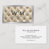 Monogram | tufted stof opvulling visitekaartje (Voorkant / Achterkant)