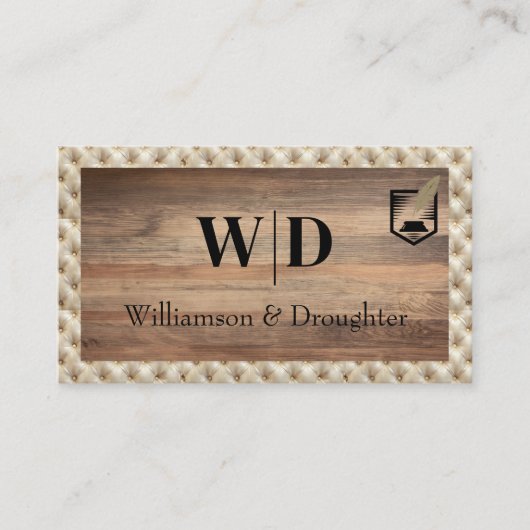 Monogram | tufted textiel | Hout Visitekaartje (Voorkant)